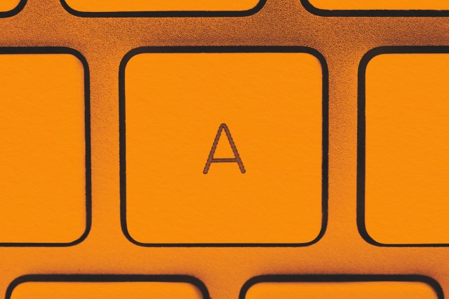 Letter A on an Apple keyboard