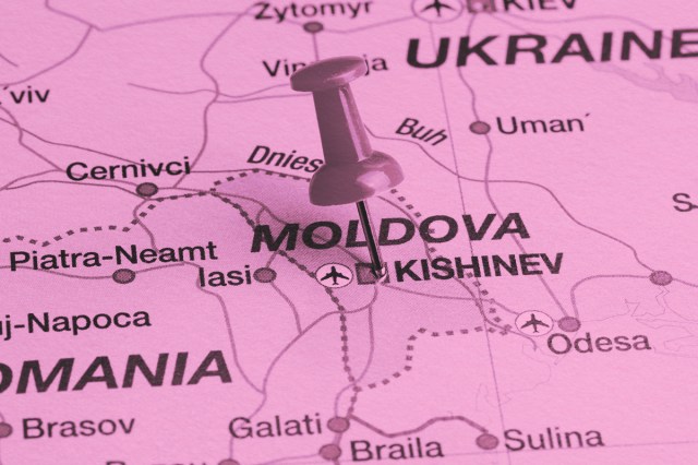 Moldova location pinned on map