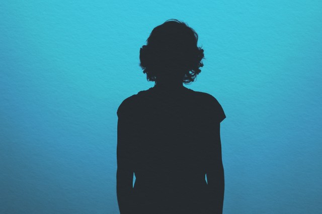 Unknown female person silhouette