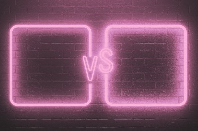 Neon light text vs between two neon borders