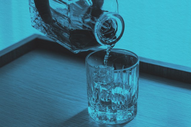 Pouring liquor into a glass