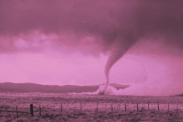 Large tornado in a field