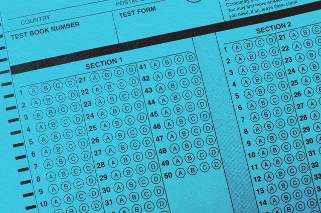 Empty Answer sheet of test form