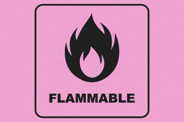 Fire warning flammable sign