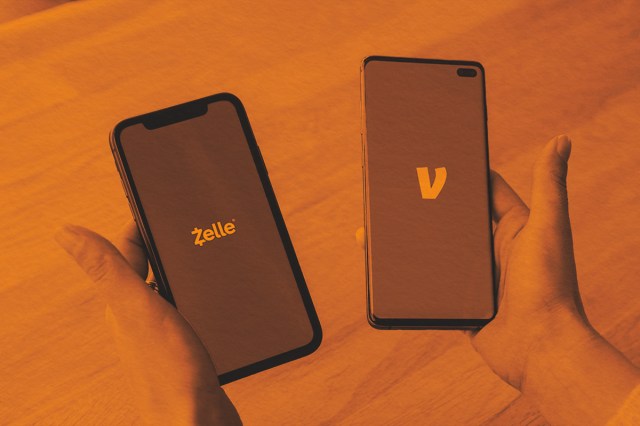 Venmo and Zelle apps on different phones