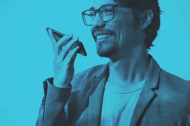 Businessman talking on the phone, happy